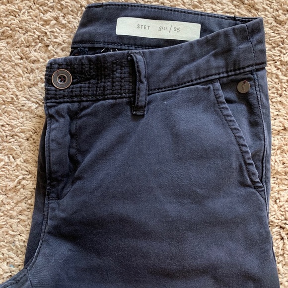 Anthro Navy Tapered Pant - Picture 2 of 5
